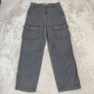 Y2K Garage Pants Juniors 9 Gray Cargo Wide Leg Baggy High Rise Streetwear Casual